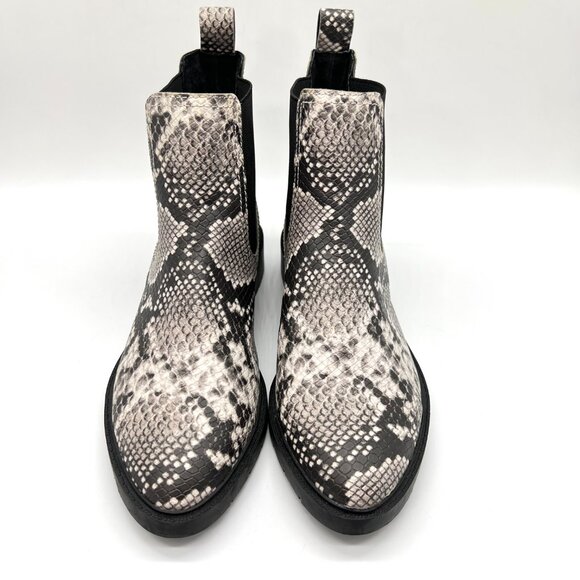 Treasure And Bond Womens 6M Black White Snakeskin Ankle‎ Boots Booties Shoes - Picture 3 of 13